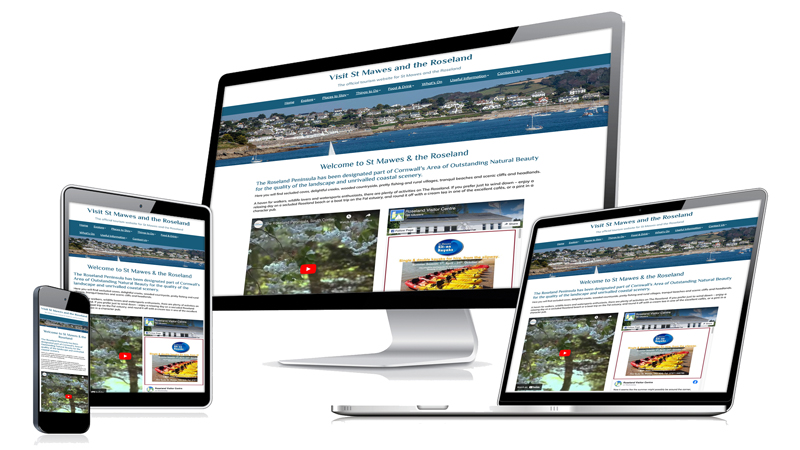 St Mawes website home page on devices