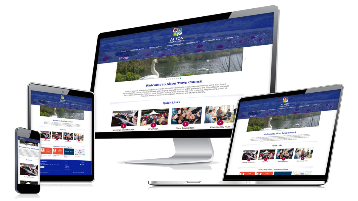 Alton home page shown on various devices