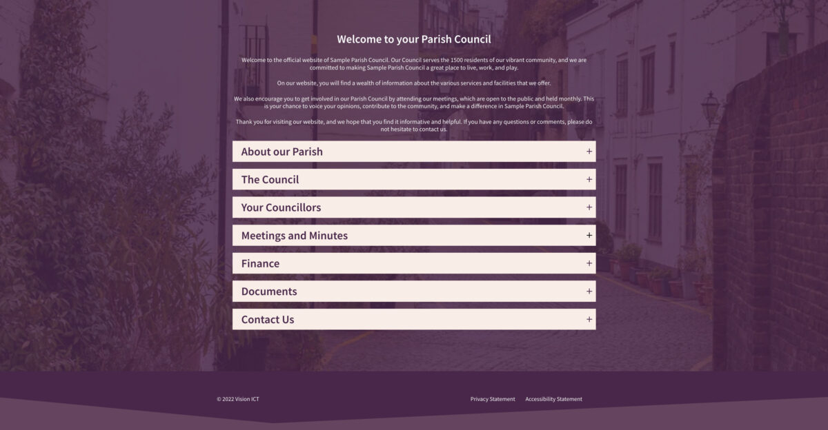 1 page WordPress Transparency code website in Purple