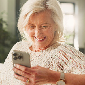 Lady looking at her mobile phone