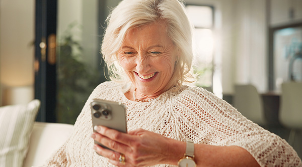 Lady looking at her mobile phone